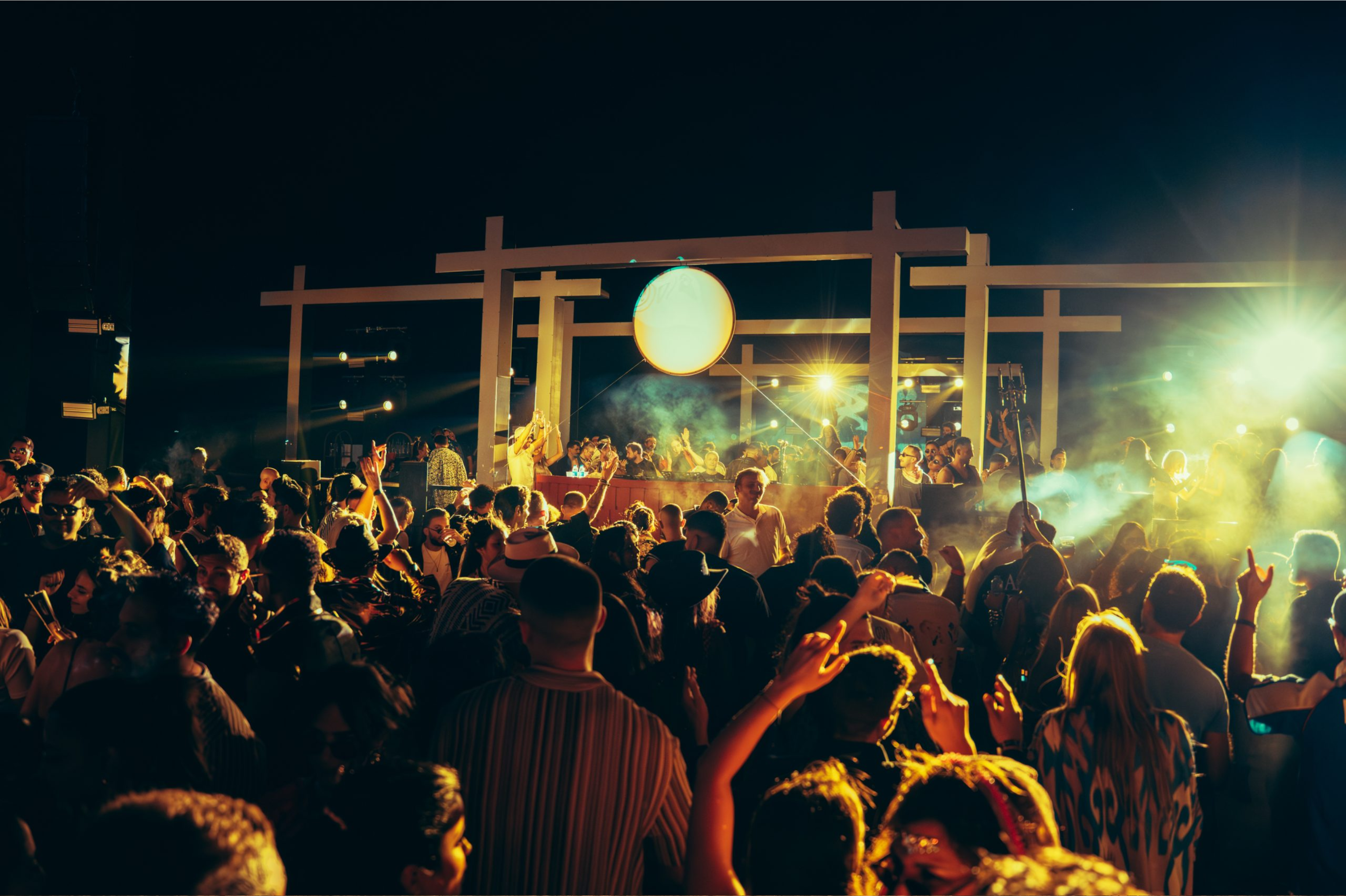 Crowd dancing at a Snoopy Beats event