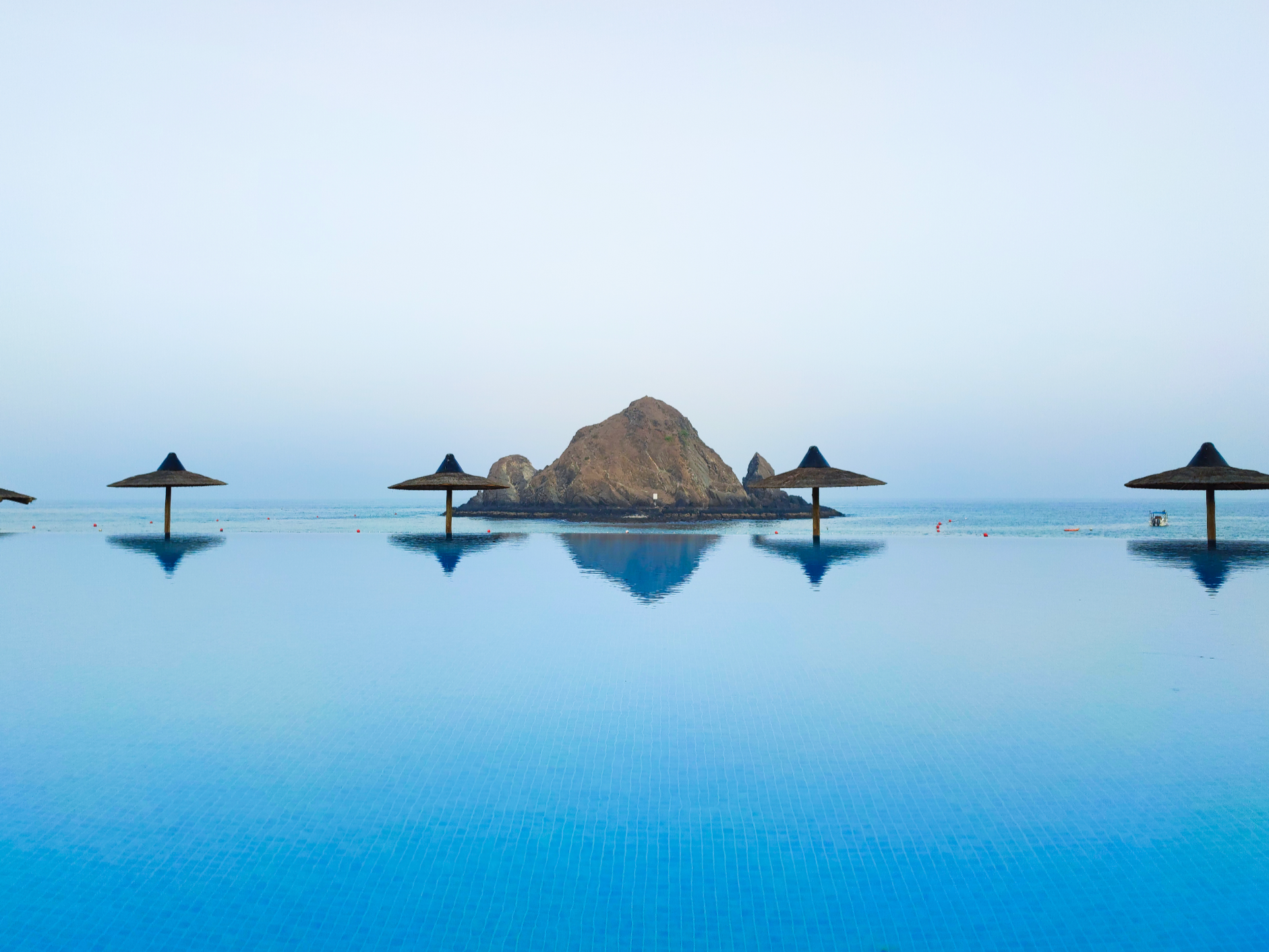 Sandy Beach pool with Snoopy Island in view